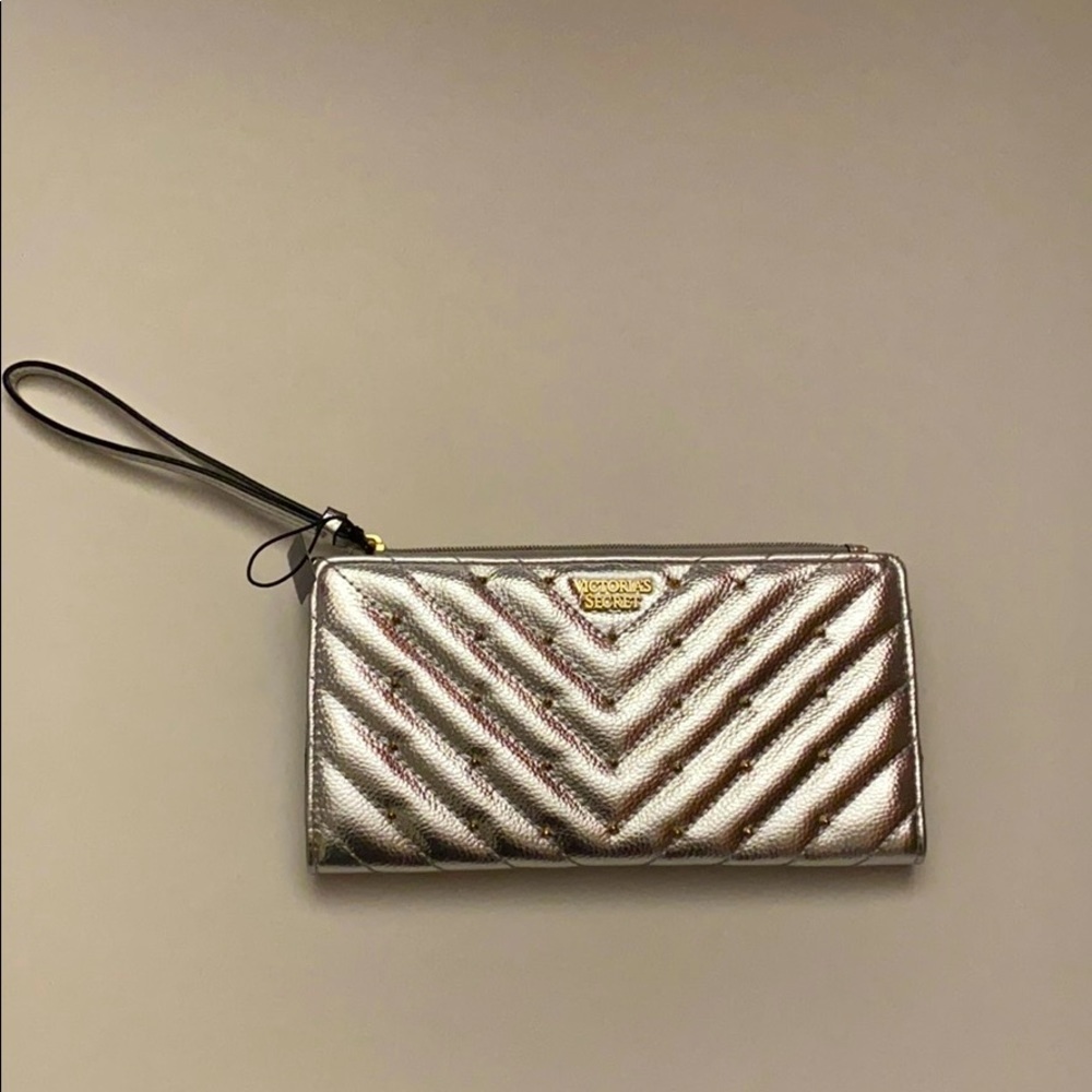 NWT Victoria’s Secret silver wallet wristlet
